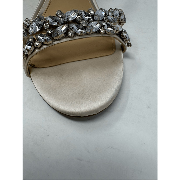 Badgley Mischka Caroline Embellished Strap Evening Shoe Heels Women’s 8.5 - Picture 11 of 15